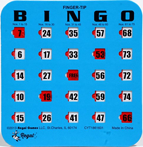 Regal Games Easy Read - Tarjetas de bingo de 4 capas, color azul (paquete de 100)