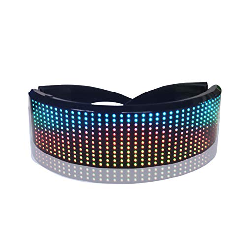 Rehomy Gafas LED, con modo de música, personalizables, para fiestas nocturnas, texto de animación