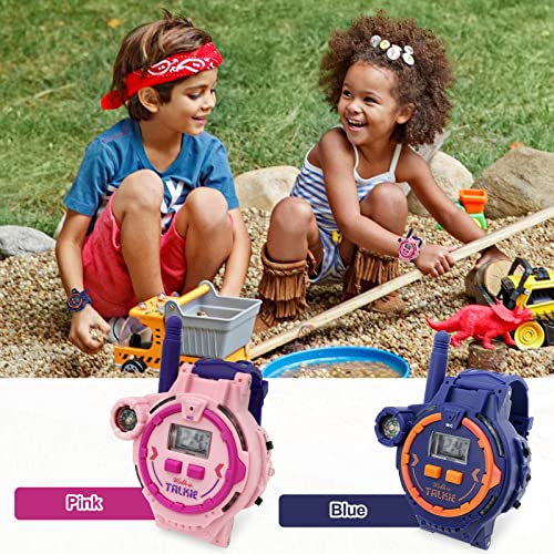 Reloj Walkie Talkie Recargable para niños, Relojes Walky Talky de Radio de Dos vías con Linterna Juego de niños al Aire Libre Juego de Juguetes y Regalos para niños y niñas de 4 a 12 años