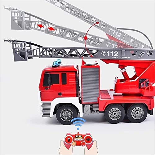 Remote Control Car Large RC Fire Truck 2.4G Electric Fire Truck Spray Fire Toy Car Sprinkler Music Fire Engine Engine Boys Kids and Adults Toy Gift (Size : 2 Battery) (2 Battery)