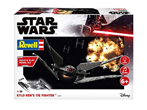 Revell Build & Play 06771 Kylo Ren's TIE Fighter, 1:70 Star Wars Modellbausatz für Einsteiger zum Stecken und Spielen, Mehrfarbig