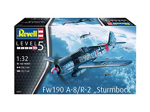 Revell-Fw190 A-8/R-2 Sturmbock, Escala 1:32 Kit de Modelos de plástico, Multicolor, 1/32 (Revell 03874 3874)