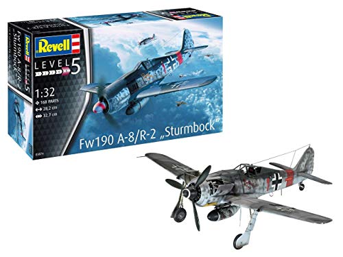 Revell-Fw190 A-8/R-2 Sturmbock, Escala 1:32 Kit de Modelos de plástico, Multicolor, 1/32 (Revell 03874 3874)