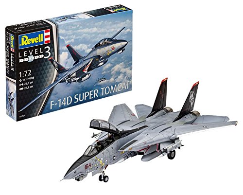 Revell Grumman F-14D Super Tomcat, Kit de Modelo, Escala 1:72 (3960) (03960), 26,0 cm