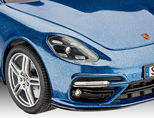 Revell Maqueta Porsche Panamera Turbo, Kit Modelo, Escala 1:24 (07034), Color Azul, 21,1 cm de Largo