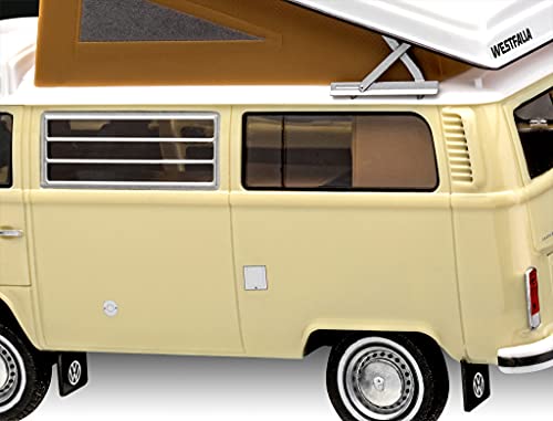 Revell- Model Set VW T2 Camper Maqueta para Principiantes con Sistema Easy Click, Kit de Inicio con Accesorios básicos, Color Plateado (67676)