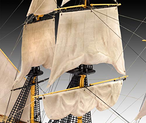 Revell-Revell-65408 Set HMS Victory, Escala 1:225, con Pinturas Base, Pegamento y brocha Kit de Modelo de plástico, Color sin Pintar (65408)