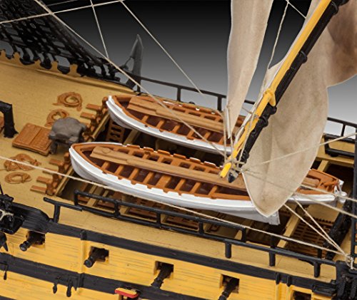 Revell-Revell-65408 Set HMS Victory, Escala 1:225, con Pinturas Base, Pegamento y brocha Kit de Modelo de plástico, Color sin Pintar (65408)