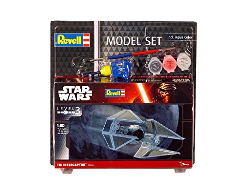 Revell Star Wars Juego Tie Interceptor, Kit Modelo, Escala 1: 90 (63603), 10,0 cm de Largo