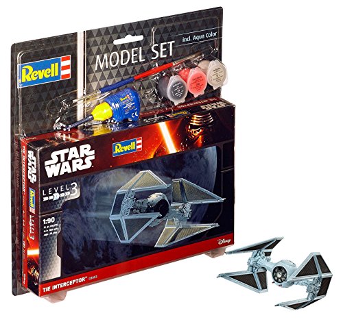 Revell Star Wars Juego Tie Interceptor, Kit Modelo, Escala 1: 90 (63603), 10,0 cm de Largo