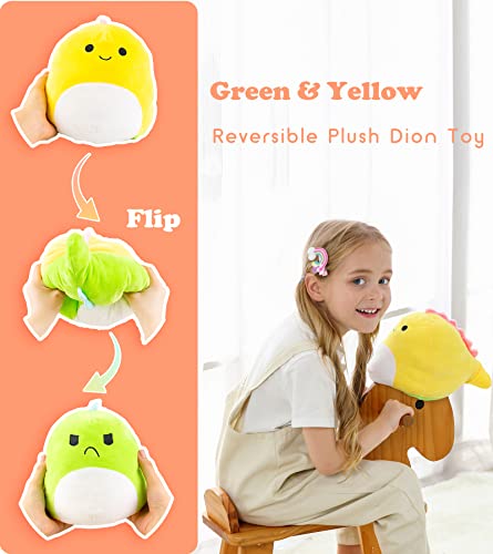 Reversible Dino Peluche, Dino Peluche Reversible De Humor Lindo Juguete De Felpa Dino Animal De Peluche Regalo Suave