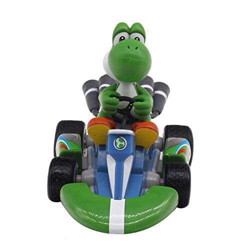 RGWSYTNIA Figura de Anime Estatua Super Mario Bros Luigi Dinosaurios Donkey Kong Bowser Kart Pull Back Car PVC Figuras de acción Juguetes muñeca Anime Regalos 11 cm