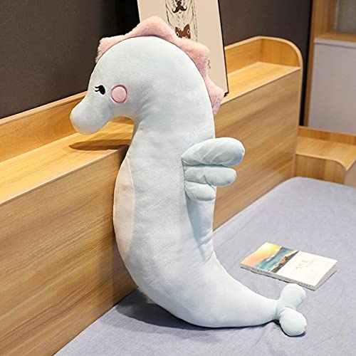 RJGLKS Lindo pez con Forma de Caballito de mar Dinosaurio hámster tiburón de Peluche de Juguete Animal Unicornio Ballena muñeca de Peluche Almohada de Cama Regalo 120cm Caballito de mar