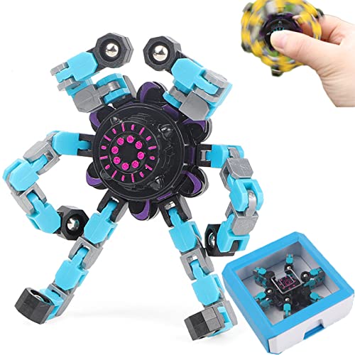 Robot Fidget Spinner, Twister Fidget Toy, Wacky Tracks Snap and Click Finger Sensory Toys, Dedo Sensorial Juguete Spinner Mano, Juguete Cadena de descompresión para Adultos y niños