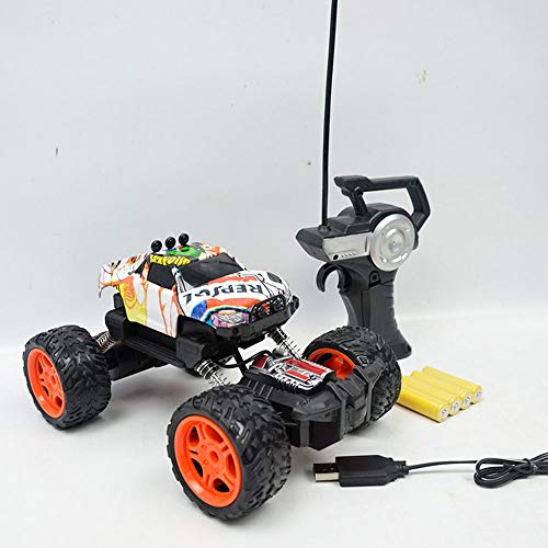 ROIY Coche De RC Niños 4WD Off-Road Monstruo De Camiones De Carga Eléctrica De Control Remoto Graffiti Escalada 2.4Ghz Control Remoto De Coches De Juguete con Errores