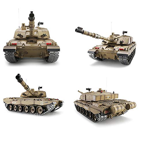 ROIY RC Tank Control Remoto 2.4GHz 1/16 Scale Tankbritish Challenger 2 Principal Battle Tank, Sound Simulado/Puedes Elegir Dos Versiones del Mejor Regalo para Adultos para niños