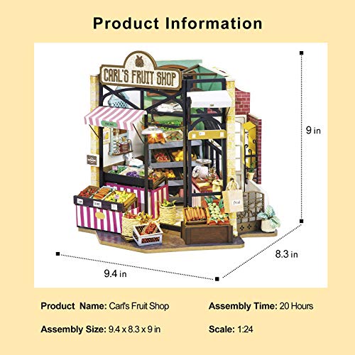 Rolife Kit de construcción de casa de muñecas en miniatura de bricolaje Carl's Fruit Shop