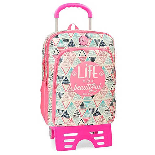 Roll Road Life Mochila Escolar Doble Compartimento con Carro Multicolor 33x42x17 cms Poliéster 23.56L