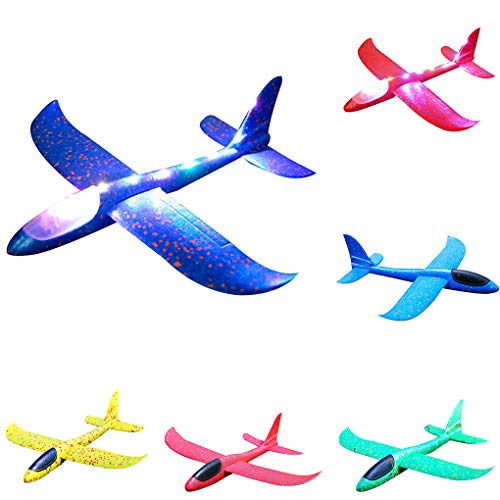 rongweiwang Grande 48cm EVA Niños avión de Juguete de la Mano del Tiro Luminoso avión Ligero se eleva Circling Avión Modelo de Juguete de los niños