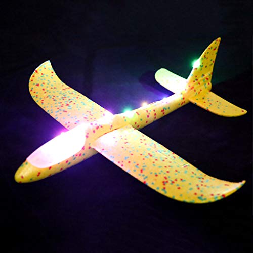 rongweiwang Grande 48cm EVA Niños avión de Juguete de la Mano del Tiro Luminoso avión Ligero se eleva Circling Avión Modelo de Juguete de los niños