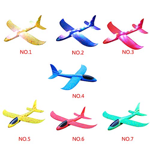 rongweiwang Grande 48cm EVA Niños avión de Juguete de la Mano del Tiro Luminoso avión Ligero se eleva Circling Avión Modelo de Juguete de los niños