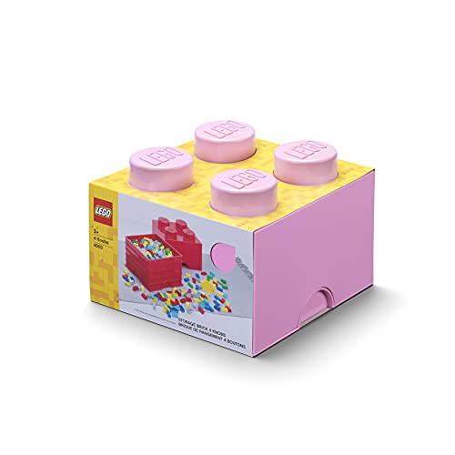 Room Copenhagen-40031738 Ladrillo de Almacenamiento de 4 espigas de Lego, Caja de almacenaje apilable, 5,7 l, Rosa Claro, Color Light Purple 40031738