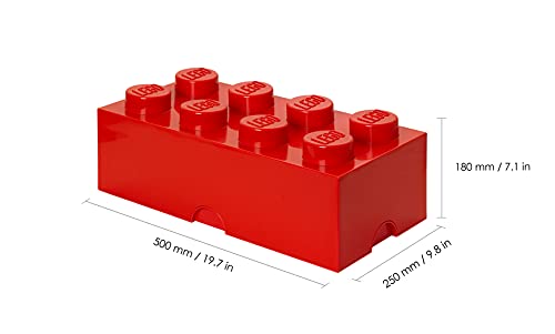 Room Copenhagen Ladrillo de Almacenamiento de 8 espigas de Lego, Caja de almacenaje apilable, 12 l, Rojo