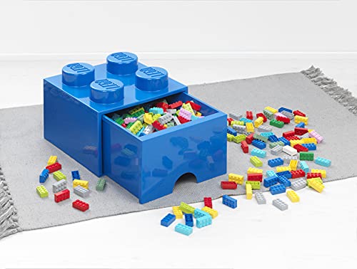 Room Copenhagen-LEGO Ladrillo 4 pomos, 1 cajón, caja de almacenaje apilable, 4,7 l, color 023-bright blue, 12,5 x 12,5 x 18 cm 40051731