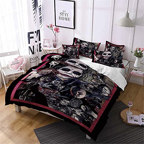 Ropa de cama infantil de Child's Play Krimi-Thriller, Curse of Chucky Thriller, impresión HD, 1 funda nórdica y 2 fundas de almohada (Chucky4, 220 x 240 cm + 50 x 75 cm x 2)