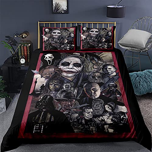 Ropa de cama infantil de Child's Play Krimi-Thriller, Curse of Chucky Thriller, impresión HD, 1 funda nórdica y 2 fundas de almohada (Chucky4, 220 x 240 cm + 50 x 75 cm x 2)