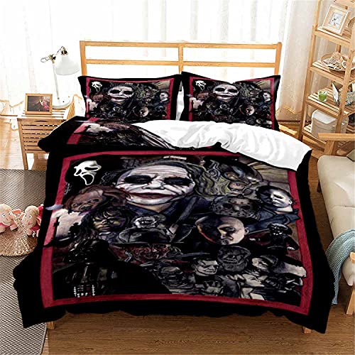 Ropa de cama infantil de Child's Play Krimi-Thriller, Curse of Chucky Thriller, impresión HD, 1 funda nórdica y 2 fundas de almohada (Chucky4, 220 x 240 cm + 50 x 75 cm x 2)