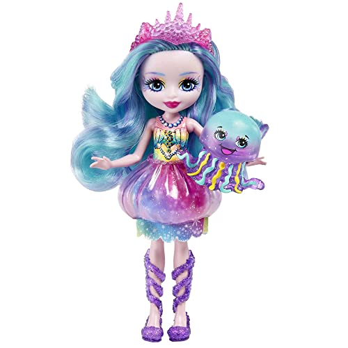 Royal Enchantimals Ocean Kingdom Muñeca Jelanie Jellyfish con mascota medusa de juguete (Mattel HFF34)