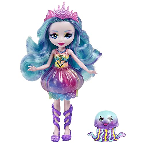 Royal Enchantimals Ocean Kingdom Muñeca Jelanie Jellyfish con mascota medusa de juguete (Mattel HFF34)