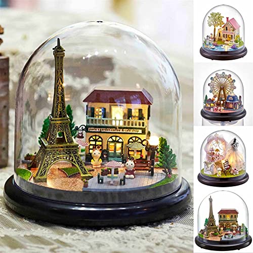 ROYAL STAR TY Crystal Ball Dollhouse Kits Miniatura Casa de construcción DIY Crafts Montar Puzzle Juguete Mini House Modelo Niños Regalos (Color : Romantic Paris)