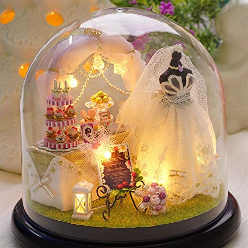 ROYAL STAR TY Crystal Ball Dollhouse Kits Miniatura Casa de construcción DIY Crafts Montar Puzzle Juguete Mini House Modelo Niños Regalos (Color : Romantic Paris)