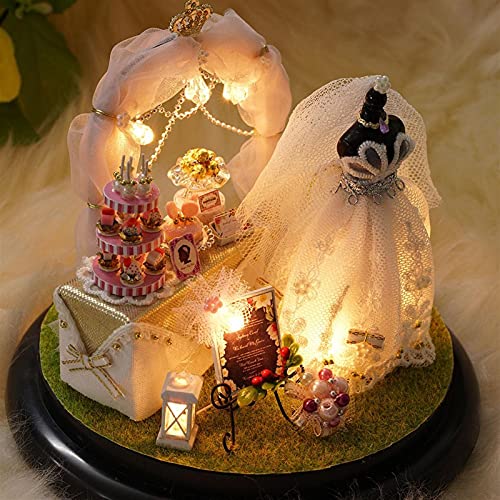 ROYAL STAR TY Crystal Ball Dollhouse Kits Miniatura Casa de construcción DIY Crafts Montar Puzzle Juguete Mini House Modelo Niños Regalos (Color : Romantic Paris)