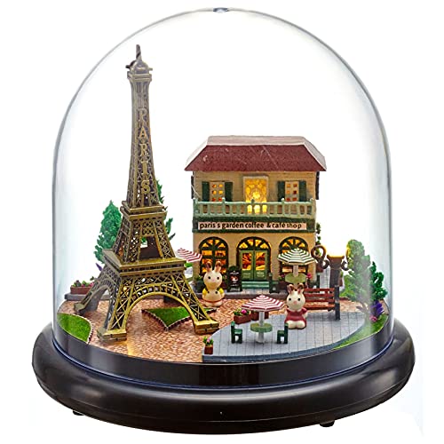 ROYAL STAR TY Crystal Ball Dollhouse Kits Miniatura Casa de construcción DIY Crafts Montar Puzzle Juguete Mini House Modelo Niños Regalos (Color : Romantic Paris)