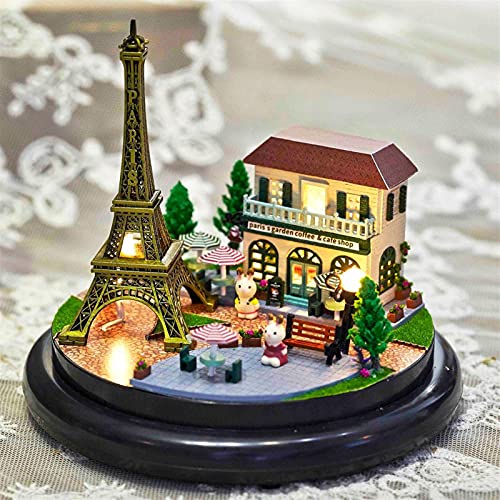 ROYAL STAR TY Crystal Ball Dollhouse Kits Miniatura Casa de construcción DIY Crafts Montar Puzzle Juguete Mini House Modelo Niños Regalos (Color : Romantic Paris)