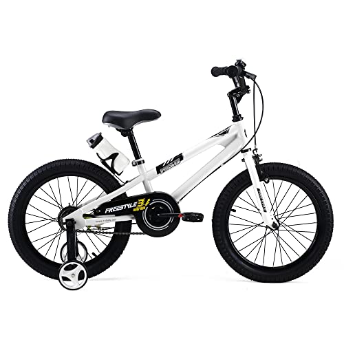 RoyalBaby Bicicletas Infantiles niña niño Freestyle BMX Ruedas auxiliares Bicicleta para niños 16 Pulgadas Blanco