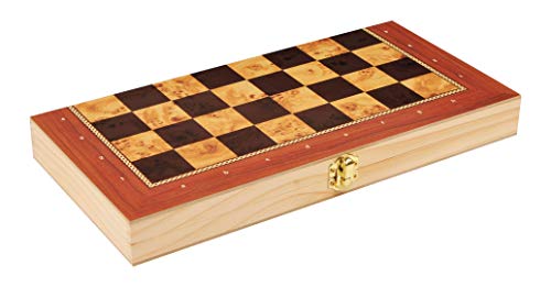 rparty Tablero Madera Ajedrez Magnetico,3 EN 1 Ajedrez y Damas Backgammon en Estuche con portátil de Tablero Plegable para niños y Adultos