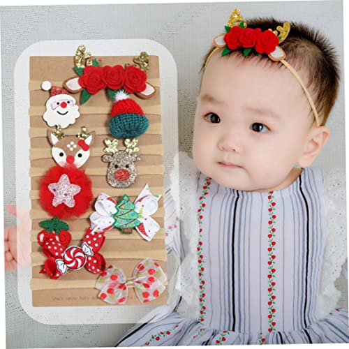 RRunzfon Navidad bebé Diadema Santa Claus alk Flor Bowknot Headwrap Accesorios 10 unids, artículos de Navidad Diadema de Arco