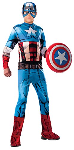 Rubie's 620019-L Avengers - Disfraz Capitán América para Niño, Talla L ( 8-10 años)