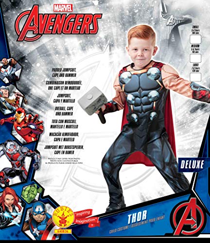 Rubies 640836L Marvel Vengadores Thor Deluxe Disfraz infantil para niños, grande