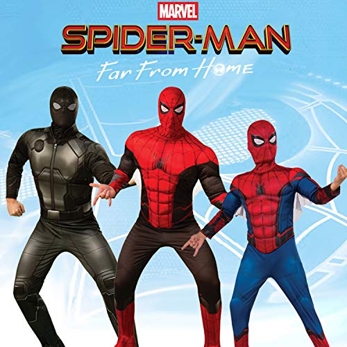 Rubie's Official Marvel Spider-Man Far From Home, disfraz de Spiderman para niños azul y rojo, grande, 8-10 años