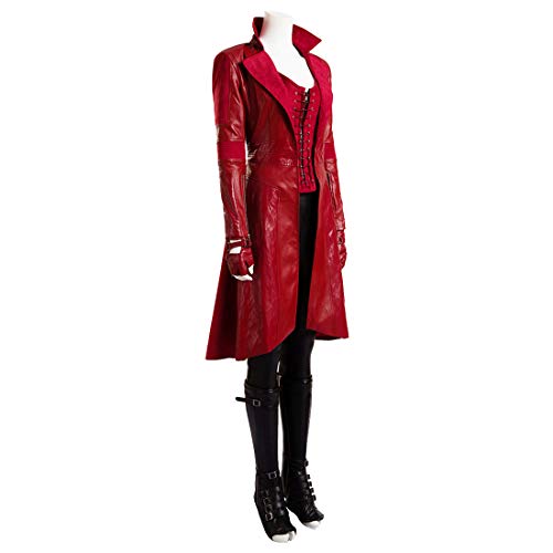 Rubyonly Bruja Escarlata Cosplay Capitán América 3 Guerra Civil Bruja Escarlata Scarlet Witch Vestuario para Las Mujeres,Fullsetnoshoes,XXXL