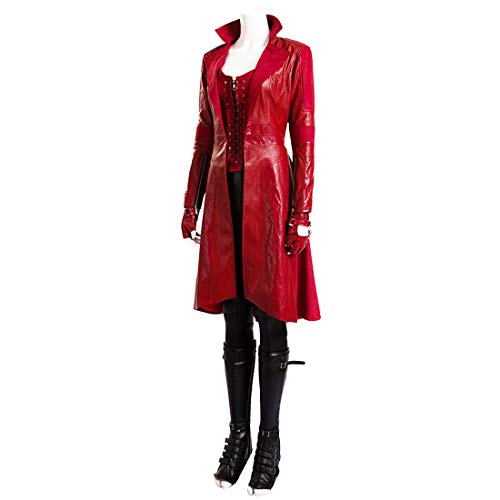 Rubyonly Bruja Escarlata Cosplay Capitán América 3 Guerra Civil Bruja Escarlata Scarlet Witch Vestuario para Las Mujeres,Fullsetnoshoes,XXXL