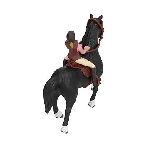 RUIRUIY Juego clásico inglés de Caballos y Jinetes, Modelos de Caballos, Juguetes con Figuras de Potro, Juguetes educativos de Ciencia realistas, Figura de Montar Coleccionable(Jinete Rosa)