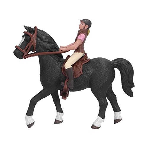 RUIRUIY Juego clásico inglés de Caballos y Jinetes, Modelos de Caballos, Juguetes con Figuras de Potro, Juguetes educativos de Ciencia realistas, Figura de Montar Coleccionable(Jinete Rosa)