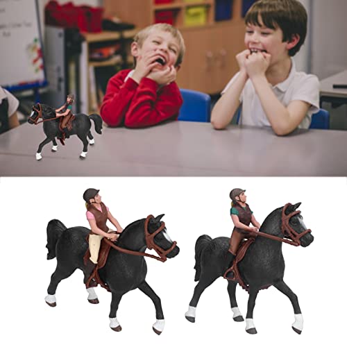 RUIRUIY Juego clásico inglés de Caballos y Jinetes, Modelos de Caballos, Juguetes con Figuras de Potro, Juguetes educativos de Ciencia realistas, Figura de Montar Coleccionable(Jinete Rosa)