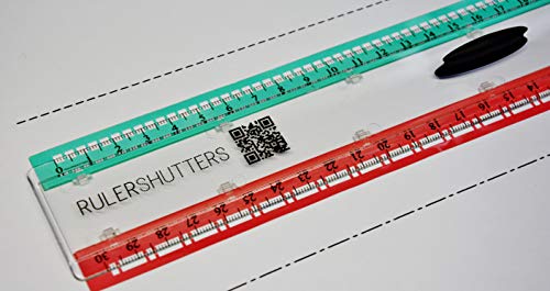 RULERSHUTTERS Regla 30 cm, Arquitecto, Scrapbooking, cardmaking, matemáticas, diseño de Moda